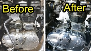 How to Clean Bike Engine Cover  Royal Enfield [upl. by Hoppe]