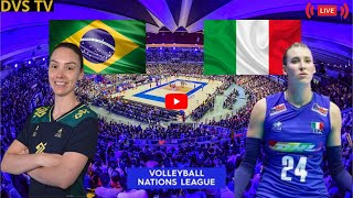 BRASIL X ITÃLIA AO VIVO LIGA DAS NAÃ‡Ã•ES DE VÃ”LEI FEMININO ONDE ASSISTIR COM IMAGENS [upl. by Esorlatsyrc]