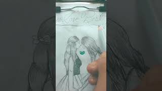 How to draw two love best friend 😍😍 art million [upl. by Nacul270]