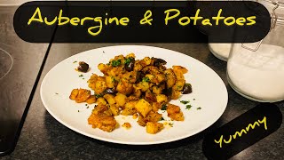 YUMMY Potatoes and Aubergine Recipe Vegetarian  2 ingredients recipe  Very tasty meal 🥔 🍆 [upl. by Yenhpad]