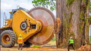 Extreme Dangerous Fastest Big Chainsaw Cutting Tree Machines  Monster Stump Removal Excavator 2 [upl. by Bogoch214]