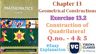 Class 9  Chapter 13 Geometrical Constructions  Exercise  132 QNo 4 amp 5  CG Board  SAGES [upl. by Jordain]