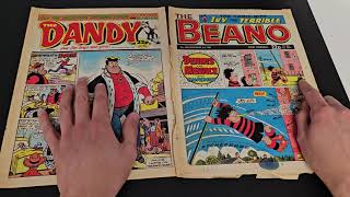 ASMR Beano amp Dandy UK Comics from 1980s Flick Through [upl. by Drolyag]