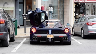 TDF Blue LaFerrari in Flurrying Snow  Greenwich  Pt 12  2X Startups Revs Driving [upl. by Virgilia]