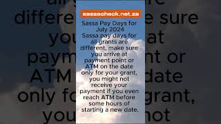 Sassa Pay Dates For July sassa [upl. by Naelopan]