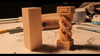 Hollow Spiral Whittlers Puzzle  Fun woodcarving project [upl. by Eladnwahs]