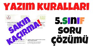 5Sınıf Yazım Kuralları  Yazım Kuralları Soru Çözümü MEB  Yazım Kuralları Konu Testi [upl. by Shandie]