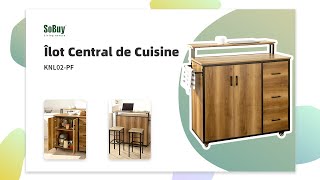 SoBuy Îlot Central de Cuisine  Îlot de cuisine  Îlot central cuisine  Îlot central  KNL02PF [upl. by Anyt]