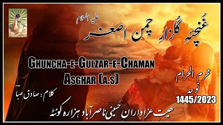 GhunchaeGulazareChaman Asghar as  NasirAbad Hazara  New Noha Muharram 20231445 [upl. by Kecaj]