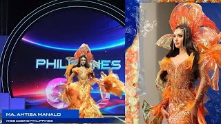 BREAKING NEWS 🇵🇭 MA AHTISA MANALO NATIONAL COSTUME GOOSEBUMPS ALL NETIZENS IN MISS COSMO 2024 😱😱 [upl. by Irrehs]