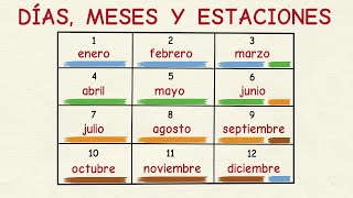 Aprender español Días meses y estaciones del año nivel básico [upl. by Stesha8]