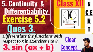 Exercise 52 Class 12 Maths Q3  differentiation [upl. by Nevile]