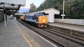 37425 amp 37607 1Q86 Welwyn Garden City to Derby RTC Network Rail passing Stamford Lincolnshire [upl. by Derick]