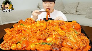 ASMR MUKBANG 직접 만든 대왕 마라샹궈 떡볶이 허니콤보 양념 치킨먹방 amp 레시피 FIRE NOODLES AND Tteokbokki EATING SOUND [upl. by Hodgkinson]