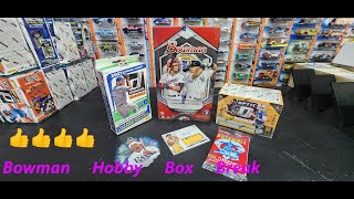 Breaking a Bowman Hobby box and others  Autographed card Giveaway [upl. by Feriga]