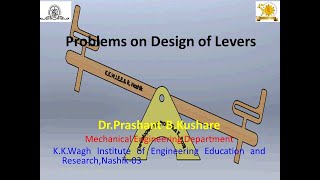 Problems on Design of Levers  Bell crank lever Hand lever and Foot lever [upl. by Rillis]