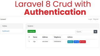 Laravel 8 Crud with Authentication [upl. by Neret]