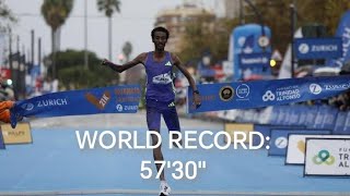 MEDIA MARATÓN DE VALENCIA  WR RECORD  yomif kejelcha  Video completo [upl. by Refinaj363]