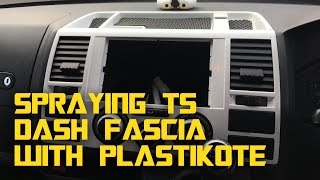 Spraying dash fascia with PlastiKote  Self built DIY VW T5 camper conversion [upl. by Ydnolem]