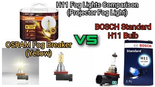 Osram Fog Breaker 3000K vs Standard Bosch 3000K H11 Bulb [upl. by Anelliw336]