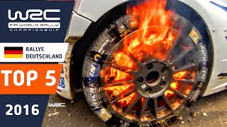 WRC Rallye Deutschland 2016  Top 5 Highlights with CRASHES BIG DRIFT and FIRE [upl. by Orabla]