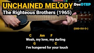 Unchained Melody  The Righteous Brothers 1965 Easy Guitar Chords Tutorial with Lyrics [upl. by Thaddaus174]