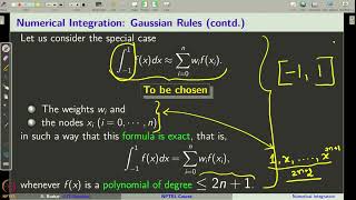 Week 10  Lecture 51  Numerical Integration Gaussian Quadrature Rule [upl. by Elston126]