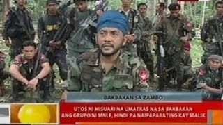 Utos ni Misuari na umatras sa bakbakan ang MNLF sa Zamboanga hindi na naipaparating kay Malik [upl. by Shulock]