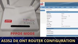 AS352 DX ONT Router configuration  Sharp vision router configuration PPPoE Mode [upl. by Nata]