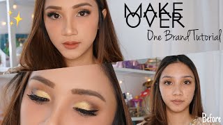 MAKEOVER ONE BRAND TUTORIAL  Simply Glam Look [upl. by Elagiba]