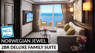 NCL Jewel  2Bedroom Deluxe Family Suite with Balcony Tour amp Review 4K  Norwegian Cruise Lines [upl. by Ahselyt]