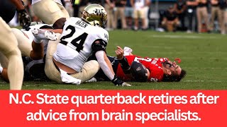 NC State quarterback retires after advice from brain specialistsbreakingnewsusa1 [upl. by Resee]