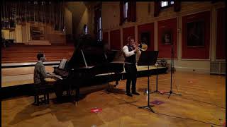 Daniel Schnyder Sonata for Bass Trombone and Piano Movement 2  Performed Live by Angus Butt [upl. by Tiras112]