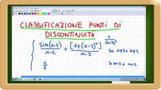 classificazione punti di discontinuità funzione definita a tratti [upl. by Enihsnus187]