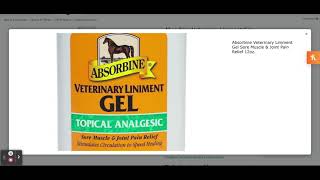 Absorbine Veterinary Liniment Gel Sore Muscle amp Joint Pain Relief 12oz [upl. by Pompea475]