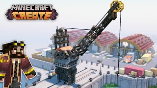 I built a DOCKYARD CRANE in Minecraft Create Mod [upl. by Patrice918]