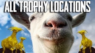 Goat Simulator ALL TROPHY LOCATIONS GUIDE [upl. by Thornburg]