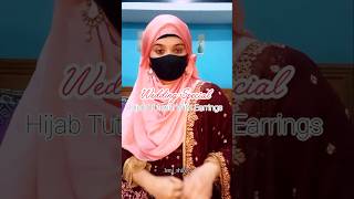 Wedding Special Hijab Tutorial With Earrings ❣️hijab hijabfashion cutehijab hijablookbook [upl. by Novrej137]