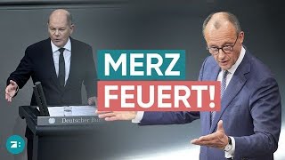 Merz greift Kanzler an quotTrump lässt Scholz wie ein Leichtgewicht abtropfenquot [upl. by Mirabel796]