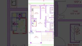 25x25 house plan  600sqft home plan shorts design home civil sketchup autocad architecture [upl. by Onirefez]