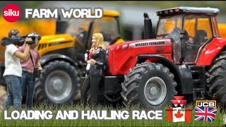 SIKU Farm World  Loading and Hauling  Tractors  Stop Motion Diorama  Massey Ferguson JCB  187 [upl. by Eelahs163]