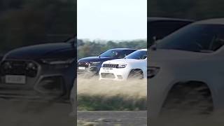 Audi RSQ8 vs Jeep Trackhawk dragrace youtubeshorts audirsq8 jeeptrackhawk credit Carwow shorts [upl. by Edrahc]