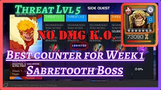 Best Counter for Sabretooth Week 1 NO DMG SOLO  JULY Side quest  MCOC [upl. by Apgar588]