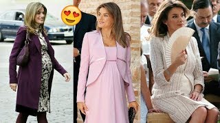 La REINA LETIZIA EMBARAZADA  sus mejores looks durante los embarazos de Leonor y Sofía [upl. by Hawkie704]