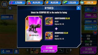 UNLOCK SCORPIOS REX FAMILY LEVEL 40  JURASSIC WORLD THE GAME [upl. by Yelhak]