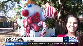 LOOKLIVE Holiday Tradition Mr Bingle Arrives to City Park [upl. by Yrallam]