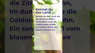 Kennst du das Land Goethe daf gedicht [upl. by Akinohs]