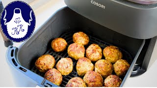 Hackbällchen im Heißluftfritteuse in 13 Minuten fertig knusprig und saftig [upl. by Nadeau]