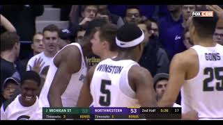 2172018 Michigan State 65 Northwestern 60 [upl. by Allecram]