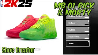 How To MAKE Puma MB01 quotRick amp Mortyquot Left Shoe In NBA 2K25 Next Gen  Shoe Creator [upl. by Eltsirc]